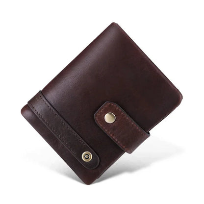 Casual fashion leather rfid anti-theft men multi-card short style hand purse small men's wallet