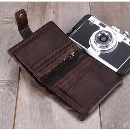 Casual fashion leather rfid anti-theft men multi-card short style hand purse small men's wallet