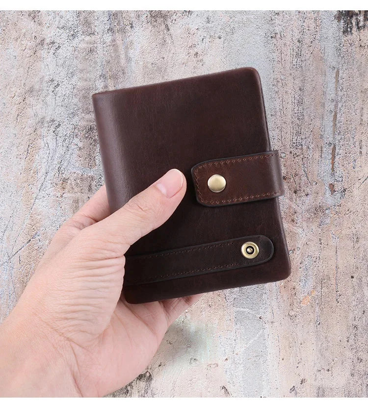 Casual fashion leather rfid anti-theft men multi-card short style hand purse small men's wallet
