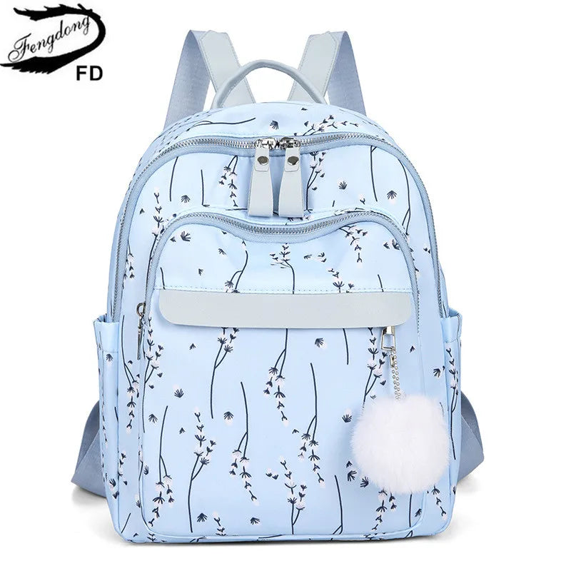Casual woman backpack small backpack with fashion print female travel backpack flowers bookbag ladies backpack leisure schoolbag