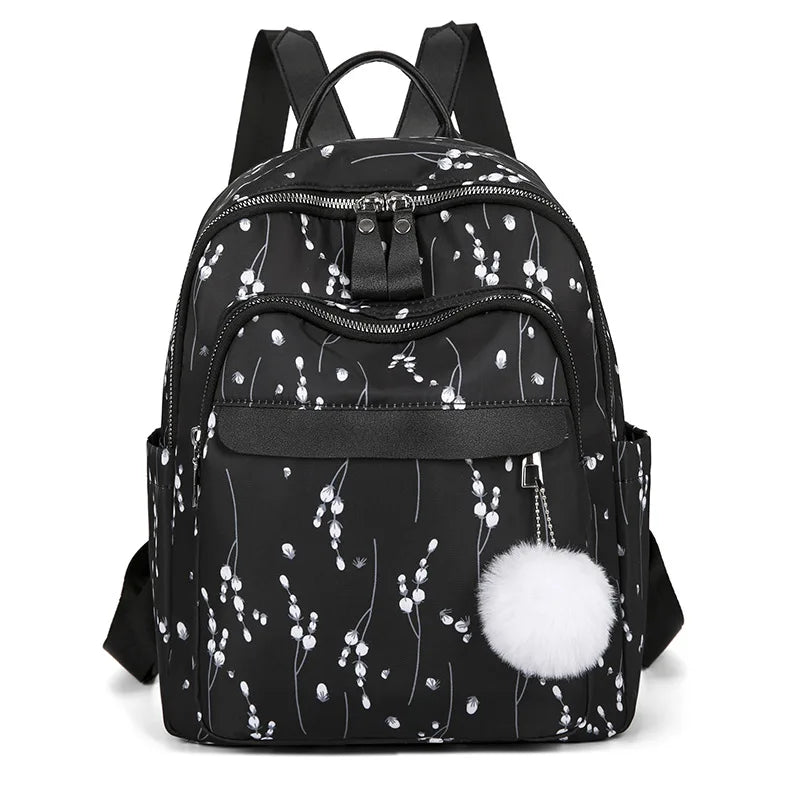 Casual woman backpack small backpack with fashion print female travel backpack flowers bookbag ladies backpack leisure schoolbag