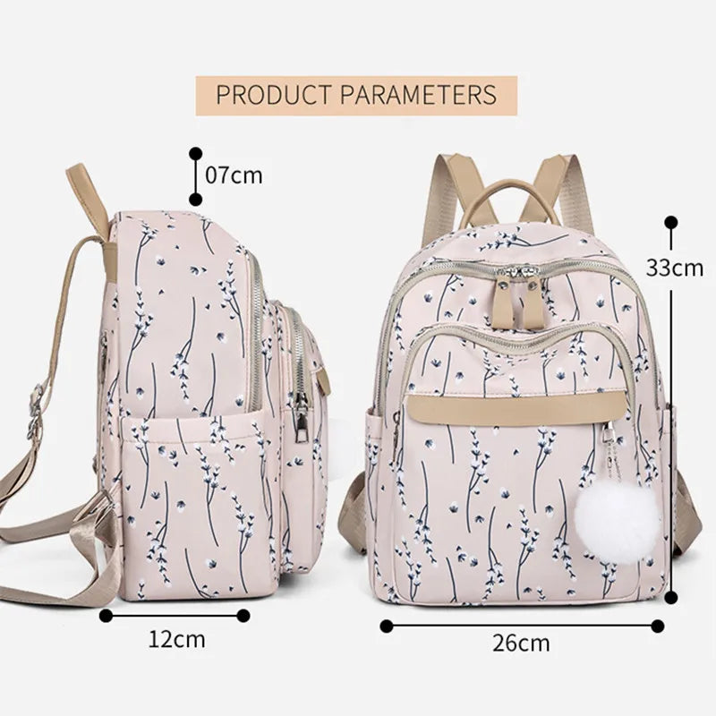 Casual woman backpack small backpack with fashion print female travel backpack flowers bookbag ladies backpack leisure schoolbag