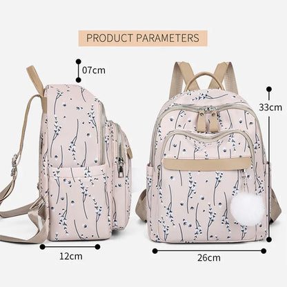 Casual woman backpack small backpack with fashion print female travel backpack flowers bookbag ladies backpack leisure schoolbag