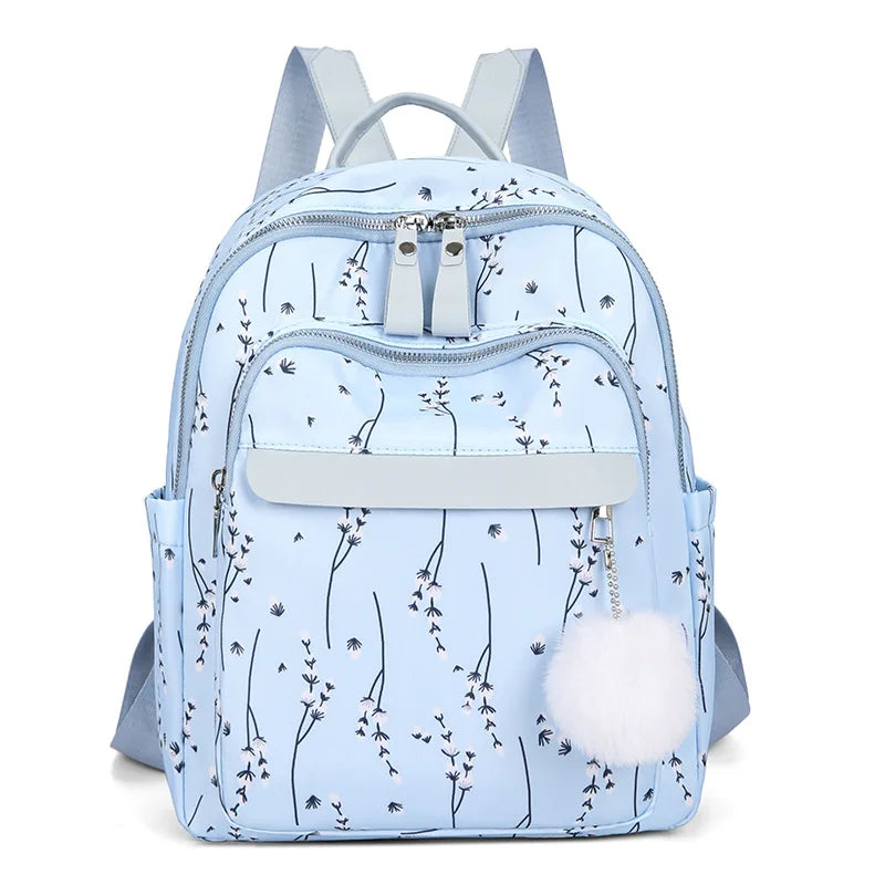 Casual woman backpack small backpack with fashion print female travel backpack flowers bookbag ladies backpack leisure schoolbag