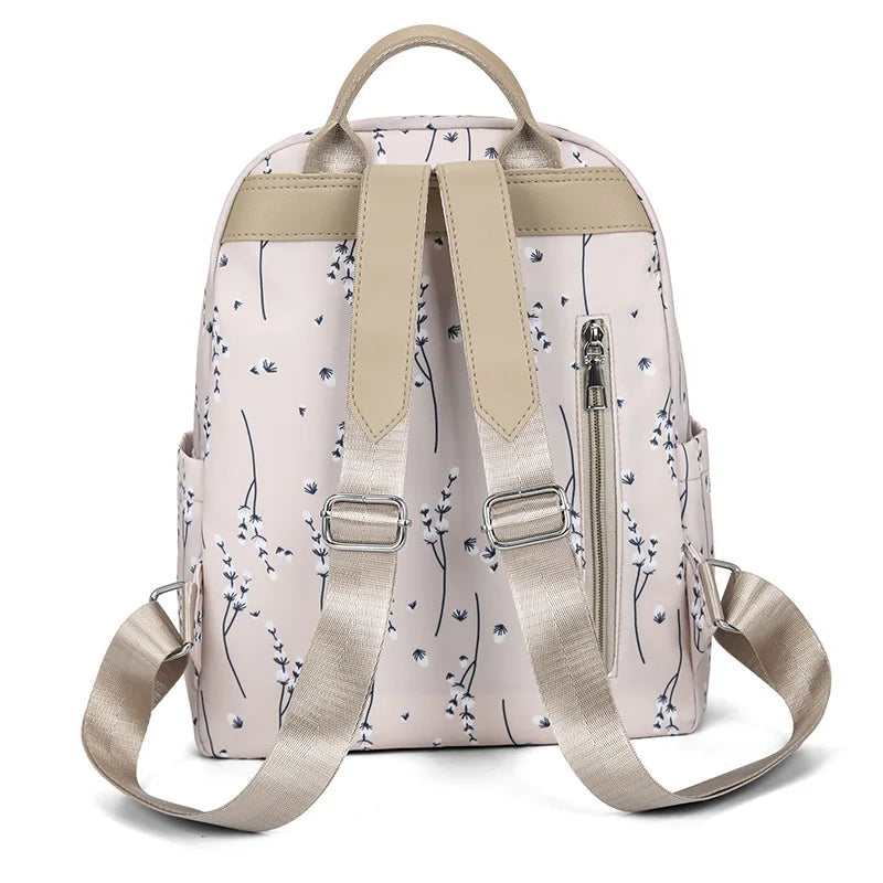 Casual woman backpack small backpack with fashion print female travel backpack flowers bookbag ladies backpack leisure schoolbag