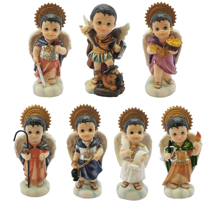 Catholic Statue Seven Archangels Michael Raphael Zadquiel Barachiel Uriel Gabriel Jofiel Cartoon Collection Figurines Set