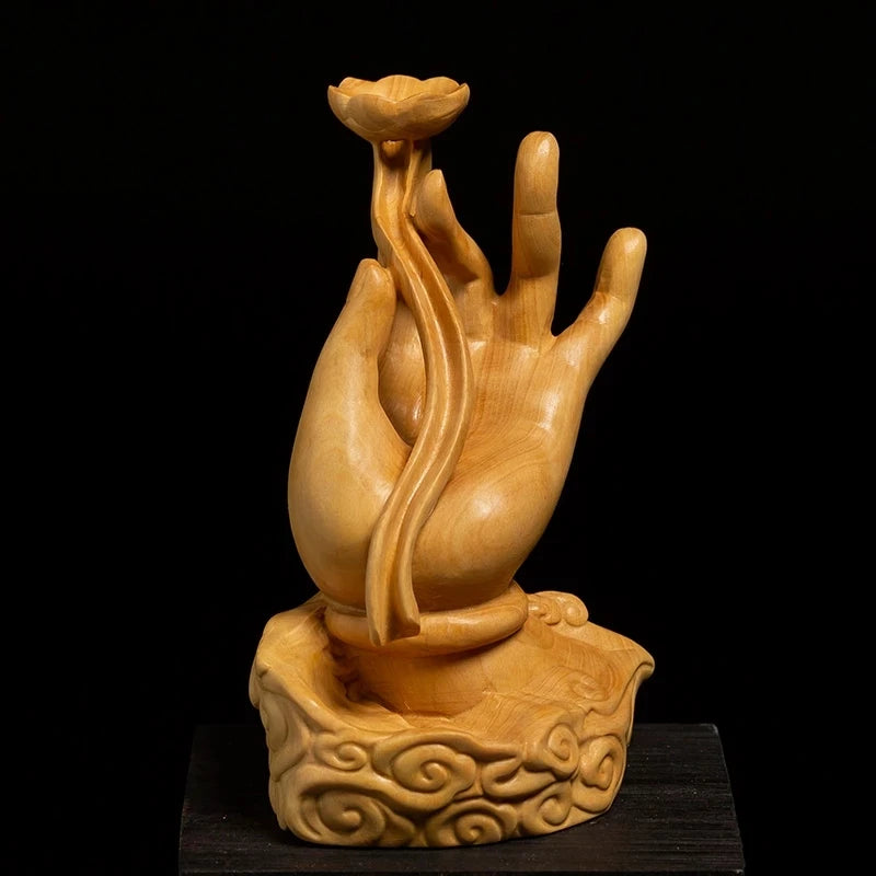 Cczhida-Shakyamuni-Solid Wood Buddha Statue, Chinese Boxwood Feng Shui, Bodhisattva Craft Sculpture for Home Decoration