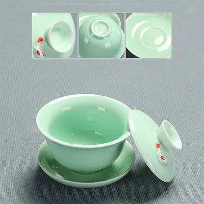 Celadon Kungfu Tea Set, Tea Cup, Teapot Cover Bowl, Tea Washing, Six Gentleman Tea Set, Filter, Single Master Cup, Ashtray