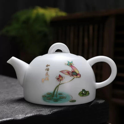 Celadon Tea Pot Kung Fu TeaSet Accessories Ceramic Handmade White Porcelain Teapot Chinese Tea Ceremony Oolong Tea Filter Kettle