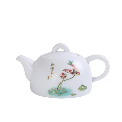 Celadon Tea Pot Kung Fu TeaSet Accessories Ceramic Handmade White Porcelain Teapot Chinese Tea Ceremony Oolong Tea Filter Kettle