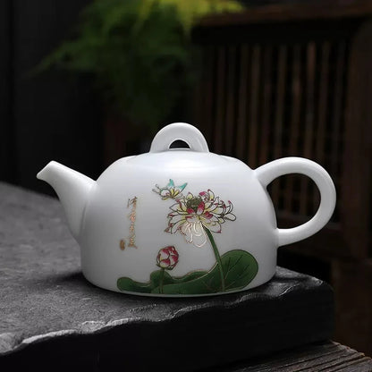 Celadon Tea Pot Kung Fu TeaSet Accessories Ceramic Handmade White Porcelain Teapot Chinese Tea Ceremony Oolong Tea Filter Kettle