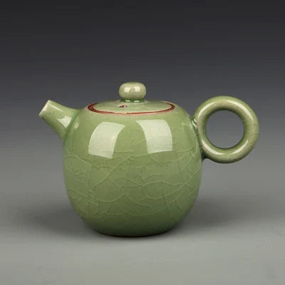 Celadon Teapot Handmade Teapot Ceramics Xi Shi Pot Three-legged Teapot Ge Kiln Ice Cracker Pot Kung Fu Black Tea Teaware