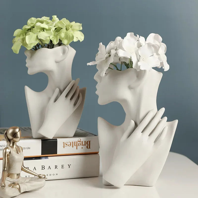 Ceramic Body Art Vase Woman Body Model Vase Nordic Style Modern Home Decor Creative Flower Pot Desk Decoration Vases