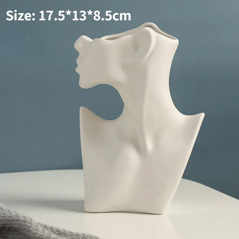 Ceramic Body Art Vase Woman Body Model Vase Nordic Style Modern Home Decor Creative Flower Pot Desk Decoration Vases