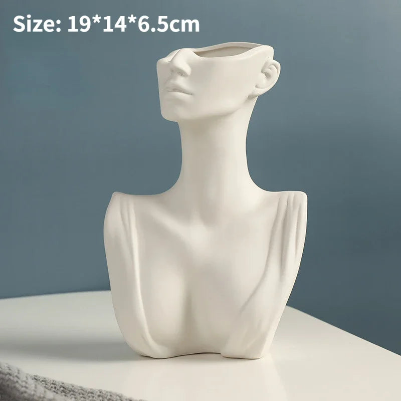 Ceramic Body Art Vase Woman Body Model Vase Nordic Style Modern Home Decor Creative Flower Pot Desk Decoration Vases