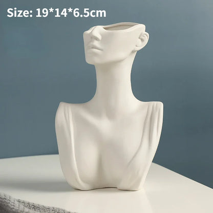 Ceramic Body Art Vase Woman Body Model Vase Nordic Style Modern Home Decor Creative Flower Pot Desk Decoration Vases