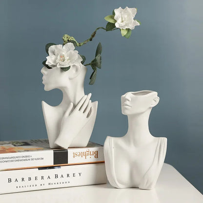 Ceramic Body Art Vase Woman Body Model Vase Nordic Style Modern Home Decor Creative Flower Pot Desk Decoration Vases