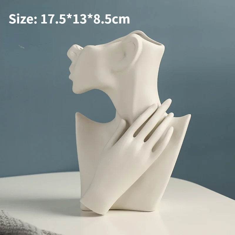 Ceramic Body Art Vase Woman Body Model Vase Nordic Style Modern Home Decor Creative Flower Pot Desk Decoration Vases