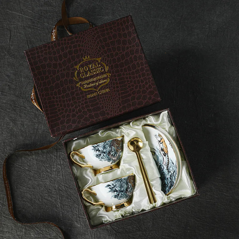 Ceramic Coffee Cup High-end Exquisite Retro Light Luxury European Style Afternoon Tea Set Floral Tea Cup Set