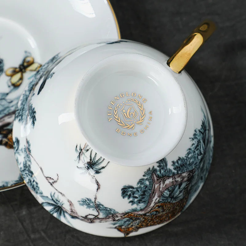 Ceramic Coffee Cup High-end Exquisite Retro Light Luxury European Style Afternoon Tea Set Floral Tea Cup Set