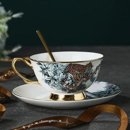 Ceramic Coffee Cup High-end Exquisite Retro Light Luxury European Style Afternoon Tea Set Floral Tea Cup Set