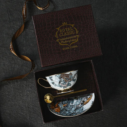 Ceramic Coffee Cup High-end Exquisite Retro Light Luxury European Style Afternoon Tea Set Floral Tea Cup Set