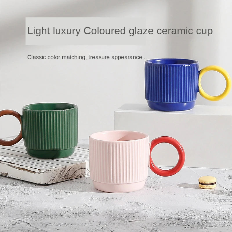 Ceramic Coffee Cup to Go Classic Colored Glaze Mug Original Ceramic Cup Cups and Mugs Free Shipping Ceramics & Pottery Drinkware
