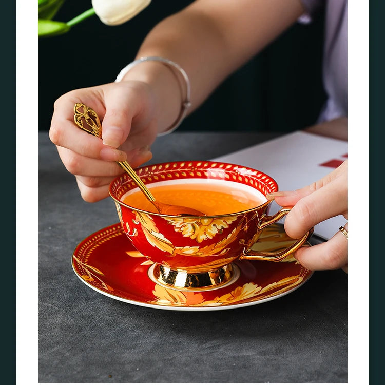 Ceramic Coffee Cups High-end Exquisite Light Luxury European Bone British Afternoon Tea Set