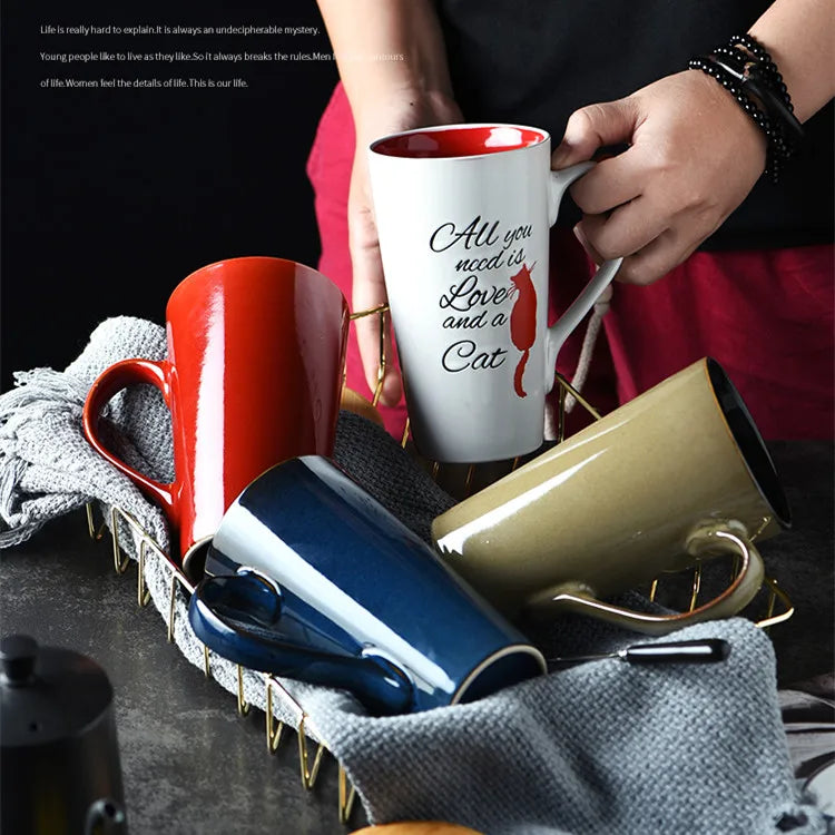 Ceramic Coffee Mugs for Husband, Travel Mug, Coffee Cup, Tea Mug, Water Cup, Anniversary Gifts for Husband G050, 500ml