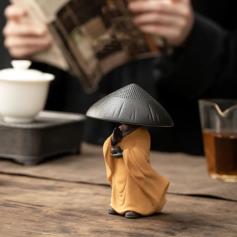 Ceramic Creative Little Monk Tea Strainer Tea Leaking Tea Strainer Household Kung Fu Tea Set Accessories Tea Ceremony Decoration