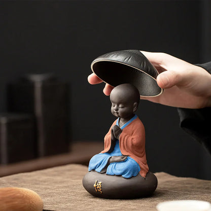 Ceramic Creative Little Monk Tea Strainer Tea Leaking Tea Strainer Household Kung Fu Tea Set Accessories Tea Ceremony Decoration