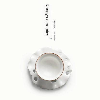 Ceramic Cup Mats Tea Cup Saucer Kung Fu Tea Ceremony Accessories Unglazed Glaze Non-Slip Insulation Porcelain Coaster tea set