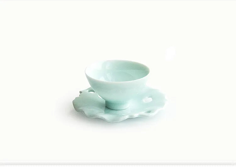 Ceramic Cup Mats Tea Cup Saucer Kung Fu Tea Ceremony Accessories Unglazed Glaze Non-Slip Insulation Porcelain Coaster tea set