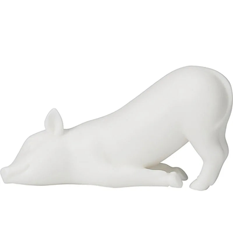 Ceramic Cute Pure White Animal Pig Figurines Porcelain Table Home Decoration Modern Statue Handmade furnishings Ornaments