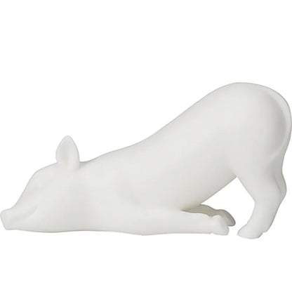 Ceramic Cute Pure White Animal Pig Figurines Porcelain Table Home Decoration Modern Statue Handmade furnishings Ornaments