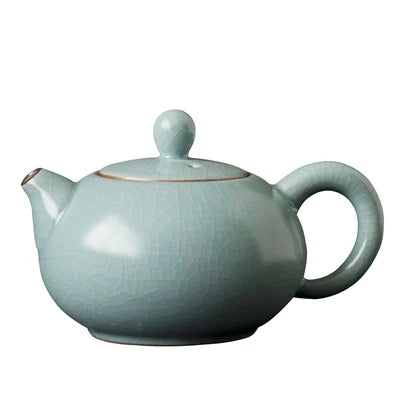 Ceramic Enamel Ru Kiln Teapot Azure Single Pot Kungfu Jin Jun Mei Tea Set Household Small Pot Tea Ceremony Teaware Free Shipping