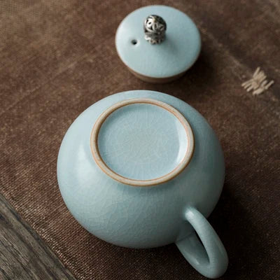 Ceramic Enamel Ru Kiln Teapot Azure Single Pot Kungfu Jin Jun Mei Tea Set Household Small Pot Tea Ceremony Teaware Free Shipping