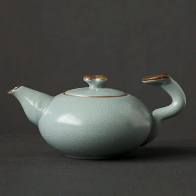Ceramic Enamel Ru Kiln Teapot Azure Single Pot Kungfu Jin Jun Mei Tea Set Household Small Pot Tea Ceremony Teaware Free Shipping
