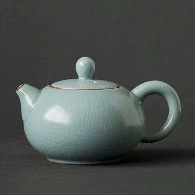Ceramic Enamel Ru Kiln Teapot Azure Single Pot Kungfu Jin Jun Mei Tea Set Household Small Pot Tea Ceremony Teaware Free Shipping