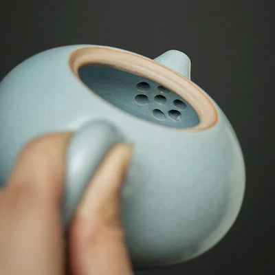 Ceramic Enamel Ru Kiln Teapot Azure Single Pot Kungfu Jin Jun Mei Tea Set Household Small Pot Tea Ceremony Teaware Free Shipping