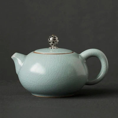 Ceramic Enamel Ru Kiln Teapot Azure Single Pot Kungfu Jin Jun Mei Tea Set Household Small Pot Tea Ceremony Teaware Free Shipping