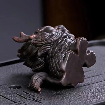 Ceramic Fire Kirin Auspicious Animal Statue Chinese characteristic works of art Luxury Home Room Office Decoration Statue