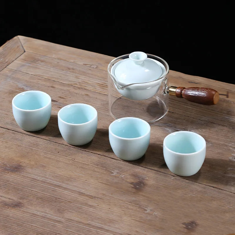 Ceramic Glass Tea Set Tea Maker Teapot Porcelain Chinese Gongfu Tea Set Portable Tea Set Teaware Sets Cup For Tea