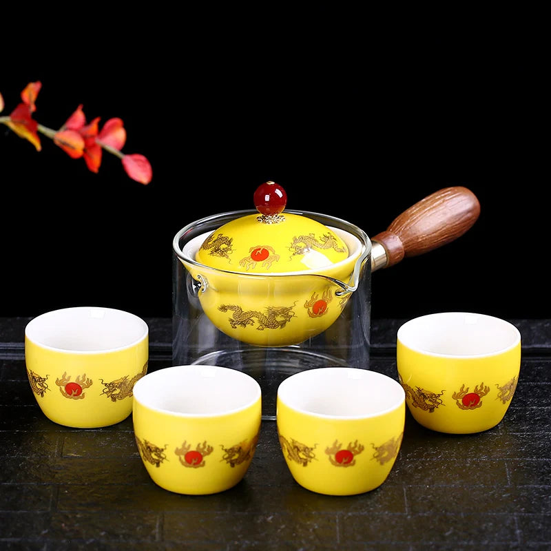 Ceramic Glass Tea Set Tea Maker Teapot Porcelain Chinese Gongfu Tea Set Portable Tea Set Teaware Sets Cup For Tea