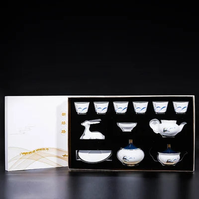 Ceramic Gold Tea Set Home Teapot Kungfu Black Tea Da Hong Pao Cover Bowl High-grade Gift Fair Cup Teaware Free Shipping