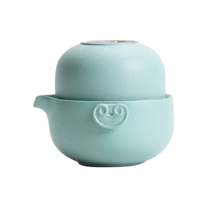 Ceramic Gongfu Travel Tea Set Gorgeous Chinese Teapot Set One Pot Tea Cups Portable Carrying Case Tea Set Chinese