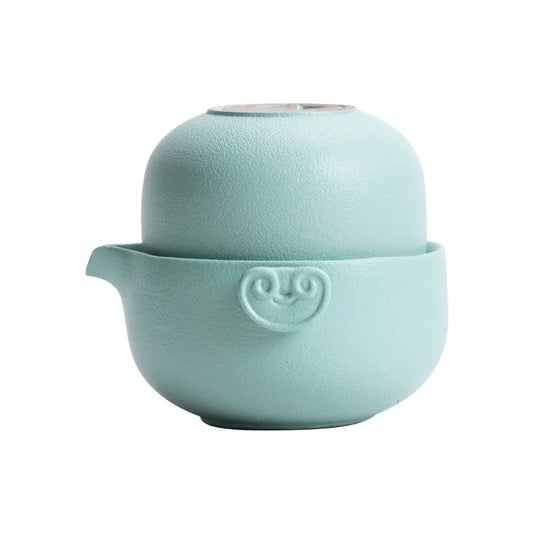 Ceramic Gongfu Travel Tea Set Gorgeous Chinese Teapot Set One Pot Tea Cups Portable Carrying Case Tea Set Chinese