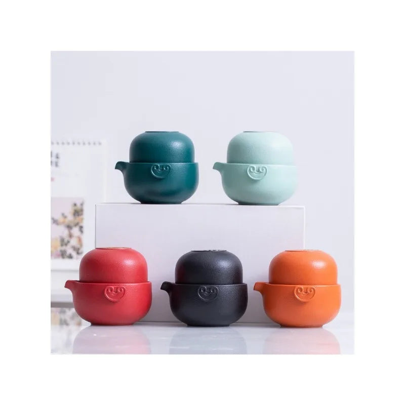 Ceramic Gongfu Travel Tea Set Gorgeous Chinese Teapot Set One Pot Tea Cups Portable Carrying Case Tea Set Chinese