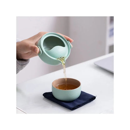 Ceramic Gongfu Travel Tea Set Gorgeous Chinese Teapot Set One Pot Tea Cups Portable Carrying Case Tea Set Chinese
