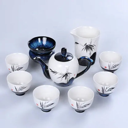 Ceramic Hand-painted Japanese Tea Set Household Simple Teapot Teacup Filter Tea Hai Fung Fu Da Hong Pao Teaware Gift Box